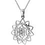 AeraVida Sacred Geometry Lotus Flower of Life Heart Sterling Silver Necklace