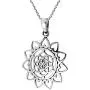 AeraVida Sacred Geometry Lotus Flower of Life Heart Sterling Silver Necklace