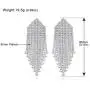 minmin Wedding Long Chandelier Rhinestone Tassel Heart Dangle Drop Earrings for Women Party Jewelry Ladies Gifts