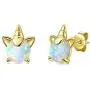 Liaya Hypoallergenic Stud Earrings - Opal Earrings Star/Leaf/Unicorn Cute Earrings Gifts for Women Girls and Kids,14K Gold Plated Sterling Silver Post Jewelry for Sensitive Ears