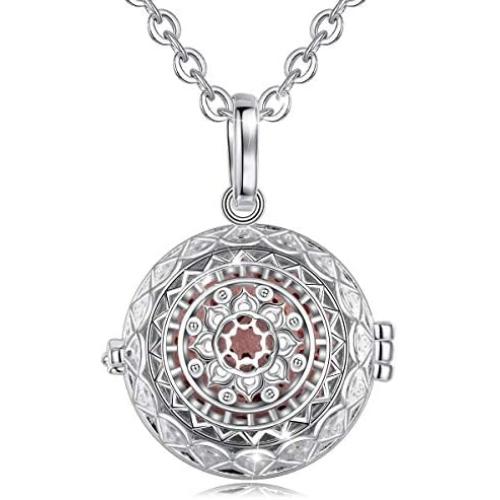 INFUSEU Essential Oil Diffuser Necklaces Aromatherapy Lava Rock Stone Jewelry Gifts Set for Women, 24'' Chain