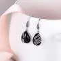 EVER FAITH 925 Sterling Silver Garnet Gemstone Crystal Art Nouveau Inlay Teardrop Hook Earrings EVER FAITH 925 Sterling Silver Garnet Gemstone Crystal Art Nouveau Inlay Teardrop Hook Earrings