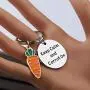 CENWA Carrot Pendant Jewelry Keep Calm and Carrot On Keychain Vegan Jewelry Vegetarian Gift Carrot Lover Gift