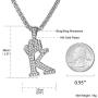 JewelBeauty Alphabet Crowned Initial Necklace Iced Out King Crown Cubic Zirconia Letter Pendant 24'' Rope Chain Necklaces, from A to Z