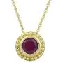 Jewelili 10K Yellow Gold 5 millimeter Amethyst Pendant Necklace, 18 Inches Rope Chain Jewelili 10K Yellow Gold 5 millimeter Amethyst Pendant Necklace, 18 Inches Rope Chain