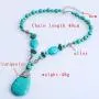 Turquoise 3pcs Set - a Turquoise Necklace a pair of turquoise pendant tassel earrings, a stretchable turquoise braceleta Gift for Ladies Turquoise 3pcs Set - a Turquoise Necklace a pair of turquoise pendant tassel earrings, a stretchable turquoise braceleta Gift for Ladies
