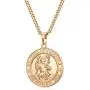 18k Gold Plated Coin Necklace Vintage Textured St Christopher Medal Patron Saint of Travelers Catholic Protection Pendant Necklace, Gold Tone Devotional&nb 18k Gold Plated Coin Necklace Vintage Textured St Christopher Medal Patron Saint of Travelers Catholic Protection Pendant Necklace, Gold Tone Devotional&nb