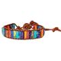 SPUNKYsoul Boho Beaded Handmade Wrap Leather Tube Crystal Stone Bracelet for Women