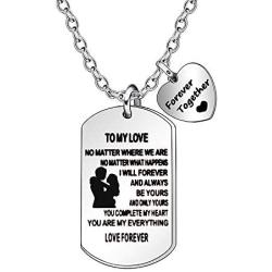 JQFEN to My Love Necklace Girlfriend Wife Gift Military Jewelry Personalized Love Necklace Pendant