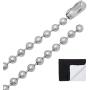 The Bling Factory Mens 6mm High-Polished Stainless Steel Ball Military Bead Chain Necklace