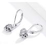 ECOLVANT 925 Sterling Silver Earrings Infinity Love Heart Drop Dangle Earrings White Gold Plated Cubic Zirconia Leverback Earrings for Women Girls Birthday Party Fashion Hypoallergenic Silver Earrings