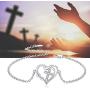 Cross Bracelet for Women Infinity Bracelets Infinity Love Heart Bracelets 925 Sterling Silver Faith Hope Bracelet with Dainty Chain 7’’ Inspiration Jewelry Gift for Women Girlfriend Teen Valentine