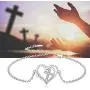 Cross Bracelet for Women Infinity Bracelets Infinity Love Heart Bracelets 925 Sterling Silver Faith Hope Bracelet with Dainty Chain 7’’ Inspiration Jewelry Gift for Women Girlfriend Teen Valentine