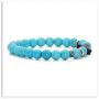 Xusamss Fashion Religious Cross Bracelet Agate Turquoise Beads Stretchable Bracelet,7 1/2 Wrist