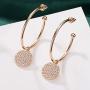 KIMILILY Women Girl Hoop Drop Dangle Stud Earrings 18K Rose Gold Plating Crystals from Swarovski Jewelry Collection Gift for Her Party/Anniversary Day/Birthday