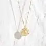 BENEIGE Coin Necklaces for Woman 14K Gold Retro Flower Animal Portrait Relief Charm Medallion Circle Disc Pendant Gold Jewelry