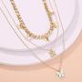 S SNUOY Gold Layered Butterfly Choker Necklace for Women Fashion Butterfly Turcos Pendant Love Chain Jewelry