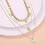 S SNUOY Gold Layered Butterfly Choker Necklace for Women Fashion Butterfly Turcos Pendant Love Chain Jewelry