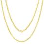 Nuragold 10k Yellow Gold 2.5mm Franco Rounded Palm Wheat Foxtail Spiga Chain Pendant Necklace, Mens Womens Lobster Lock 16'' 18'' 20'' 22'' 24'' 26'' 28'' 30''