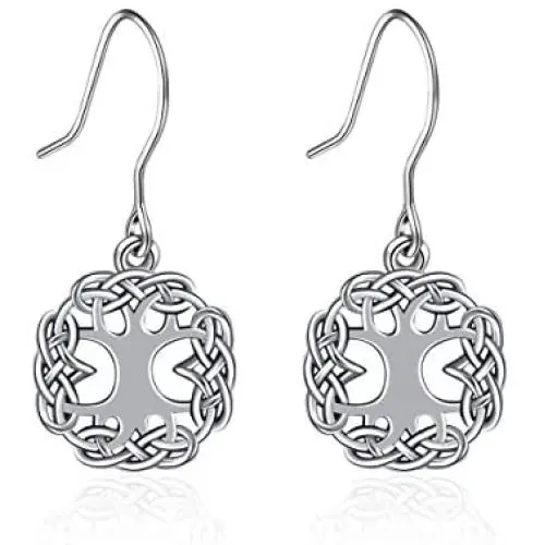 AEONSLOVE 925 Sterling Silver Tree of Life Drop Earrings Pendant Necklace Set, Jewelry Gift for Women AEONSLOVE 925 Sterling Silver Tree of Life Drop Earrings Pendant Necklace Set, Jewelry Gift for Women