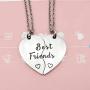 redrain BFF Necklace for 2-Split Valentine Heart Necklace Together Forever Never Apart Best Friends His Always Angel Her Warrior Pendant Friendship Necklace Set