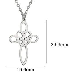 Jude Jewelers Stainless Steel Celtic Knot Christian Heart Cross Plain Pendant Necklace