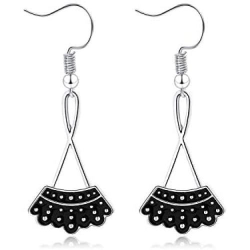 Sloong 925 sterling silver filled RBG Dissent Collar Dangle Earrings Drop Charms Earrings Jewelry for Women Fans of Ruth Bader Ginsburg