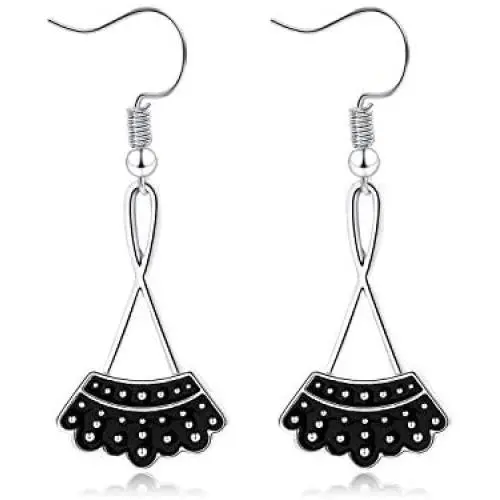 Sloong 925 sterling silver filled RBG Dissent Collar Dangle Earrings Drop Charms Earrings Jewelry for Women Fans of Ruth Bader Ginsburg Sloong 925 sterling silver filled RBG Dissent Collar Dangle Earrings Drop Charms Earrings Jewelry for Women Fans of Ruth Bader Ginsburg