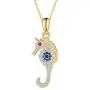 Gold Bee / Gold Seahorse / Silver Hedgehog Pendant Necklace, 925 Sterling Silver Personalized Animals Necklace for Women Men Girls Boys Children Jewelry Gift 18+2 Extender (Gift Box included)