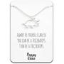 Happy Kisses Dinosaur Triceratops Necklace - Cute Pendant Gift for Women or Kids - Sweet & Funny Message Card