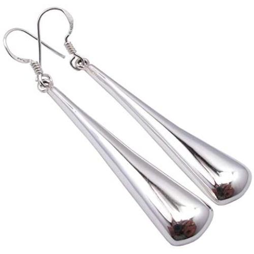 SilverStarJewel Earrings 2.5'' Sterling Silver Women Jewelry