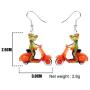 DUOWEI Acrylic Charms Frog Drop Earrings Fancy Cartoon Dangle Jewelry Novelty Party Gifts for Women Lover Teens Kids