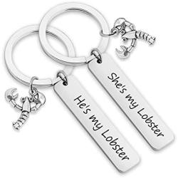 EIGSO Hes My Lobster Shes My Lobster Couple Keychain TV Show Gift Wedding Gift for Couples Friends Lobster Lover Gift