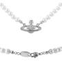 ytchmibb White Pearl Bead Necklaces Crystal Rhinestone Saturn Planet Necklace (Silver)