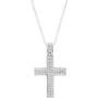 Dazzlingrock Collection 0.35 Carat (ctw) 10K Gold Round Diamond Ladies Cross Pendant 1/3 (Silver Chain Included)