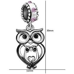 JMQJewelry Owl Birthstone Mother Mom Love Girl Boy Family Heart Animal Charms for Bracelets Mothers Grandmas Day