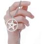 TEAMER Gold Silver Supernatural Star Pentagram Pentacle Pendant Necklace Wiccan Jewelry for Women Men