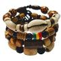 NOVARENA 1-24 Pcs Adjustable Length African Bracelets and Necklaces for Men Women Beaded Bracelets Multi Layer Ethnic Tribal Traditional