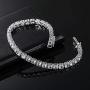14k White Gold Plated Round Cut 5 Cubic Zirconia Tennis Bracelet 7.5 inch for Men and Women 14k White Gold Plated Round Cut 5 Cubic Zirconia Tennis Bracelet 7.5 inch for Men and Women