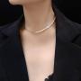 Cowlyn Paper Clip Necklace Pearl Vintage Chunky Link Chain 18K Gold Fashion Retro Charm Valentine Jewelry for Women