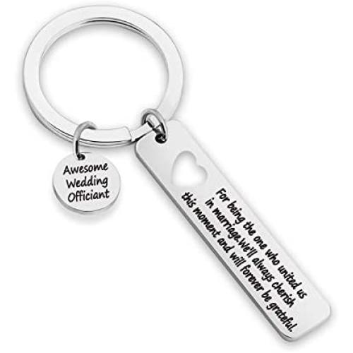Wedding Officiant Keychain For Being the One Who United Us in Marriage Keychain Wedding Planner Gift Wedding Officiant Appreciation Gift Thank You Gifts for Wedding Officiant(KR- Who United Us)