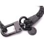 Mens Craftman Braided Leather Bracelet Handcrafted in USA - Dark Gray