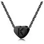 SKQIR Letter Heart Necklace for Women | Black Initial Tiny Necklace for Girls,Dainty Handmade Initial Alphabet Heart Monogram Pendant/Choker Best Chain Charm Jewelry Gift