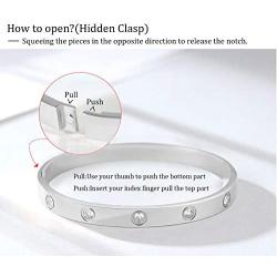 LISBLIER Classic Jewelry Gold Plated Bangle Bracelets,Stainless Steel with Crystal Cuff Bangle Bracelets for Women Jewelry Size 6.75 Inches