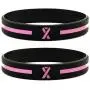 (12-pack) Breast Cancer Pink Awareness Ribbon Silicone Bracelets - Wholesale Pack of 1 Dozen Unisex Wristbands for Men Women - Cancer Survivor Hospital Gifts Party Favors Giveaways Goodie Bag Items