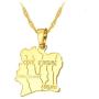 Gold Color Cote Divoire Map Pendant Necklace for Women Men Bijoux Femme Ivory Coast Map Jewelry