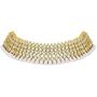 Aheli Bollywood Style Faux Kundan Beaded Choker Necklace Dangle Earrings Maang Tikka Indian Jewellery Set for Women