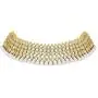 Aheli Bollywood Style Faux Kundan Beaded Choker Necklace Dangle Earrings Maang Tikka Indian Jewellery Set for Women