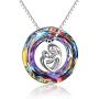 TOUPOP s925 Sterling Silver I Love You Mom Love Heart Best Mom Pendant Necklace Crystal Jewelry Gifts for Women Mom Mother Grandma Nana Wife Birthday Mothers Day