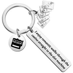 BAUNA Gambler Gifts Casino Lucky Keychain with Poker Charm Playing Cards Jewelry for Poker Lovers Casino Lover Gambling Jewelry